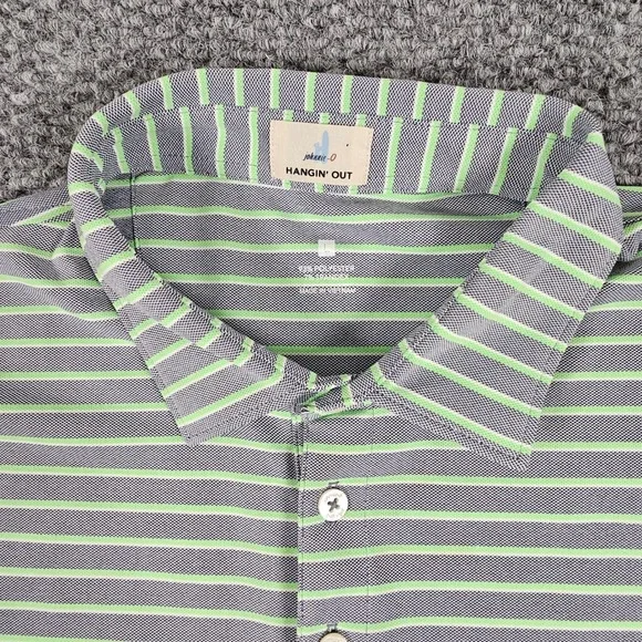 Johnnie O Hangin' Out Striped Golf Polo Shirt Mens Short Sleeve Performance - Picture 3 of 7